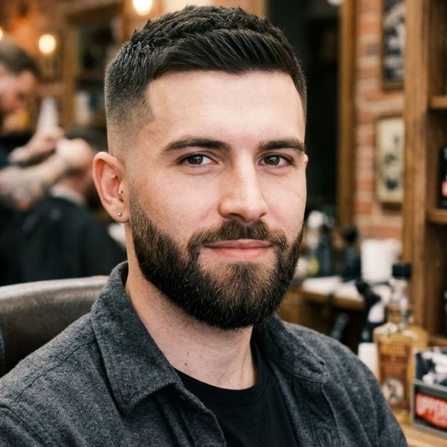 Crew Cut Fade with Beard