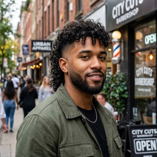 Curly Mullet Fade