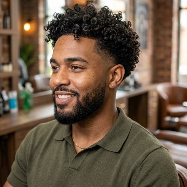 Low Fade with 3B Curls
