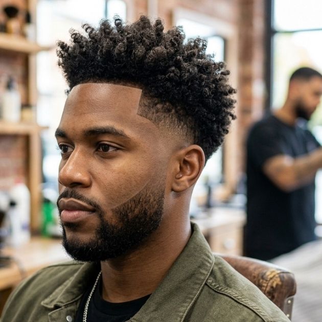 Low Skin Taper Fade with Curly Top