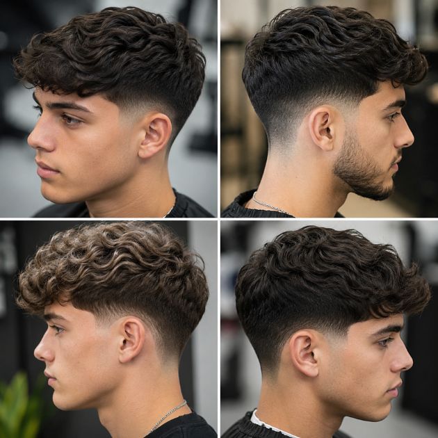 Low Taper Fade Designs for Wavy Hair