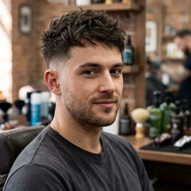Low Taper Fade Short Messy Hair