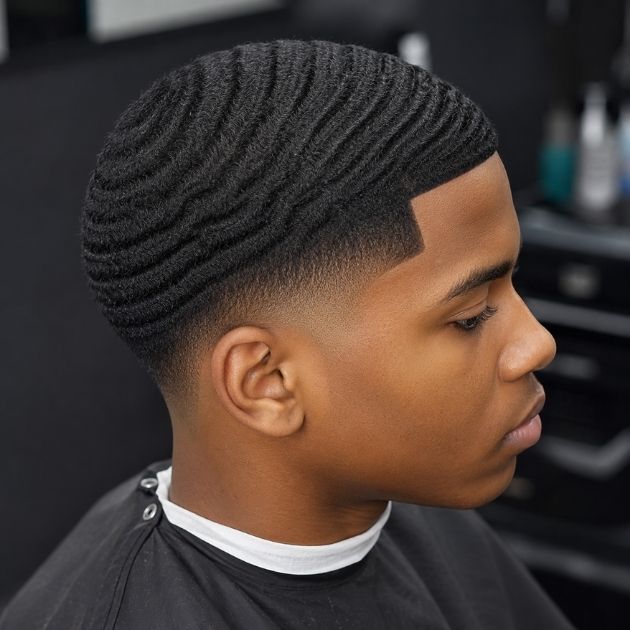 Low Taper Fade with 360 Waves (for Black Boys)