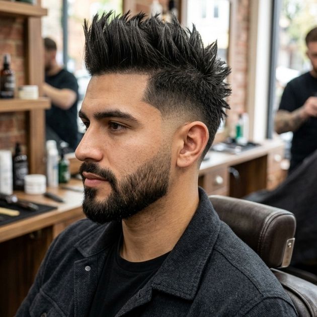 Low Taper Fade with Long Faux Hawk