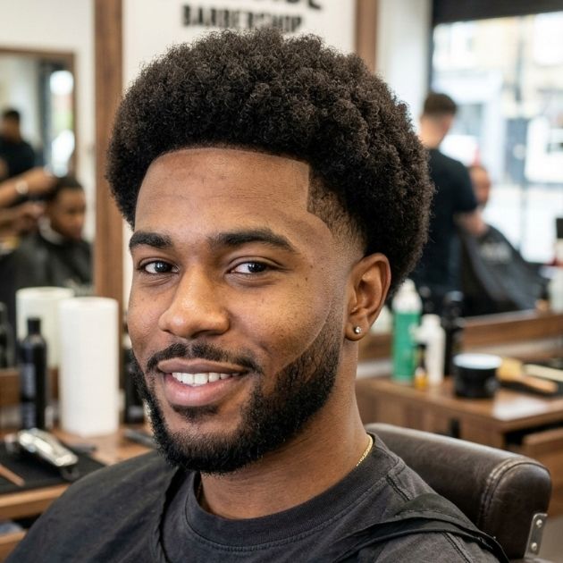 Low Taper Fade with Mini Afro