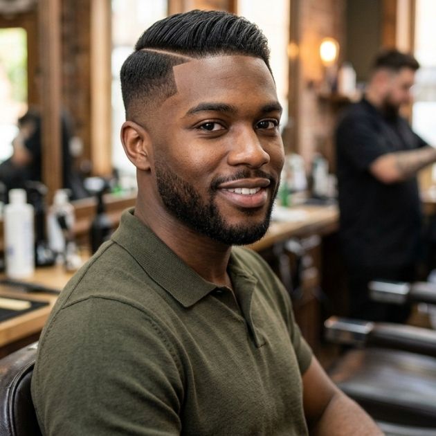 Low Taper Fade with Side Part