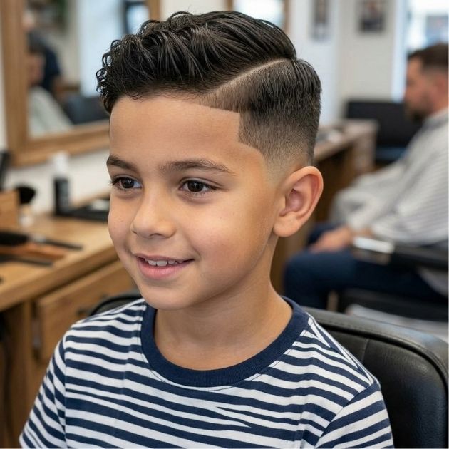 Low Taper Fade with Side Part