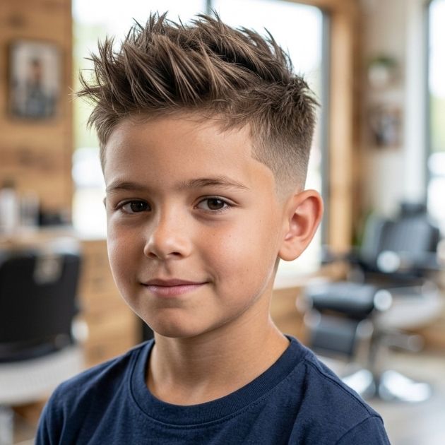 Low Taper Fade with Spiky Top