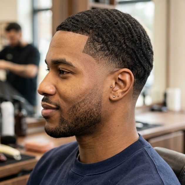 Low Taper Fade with Wavy Hair