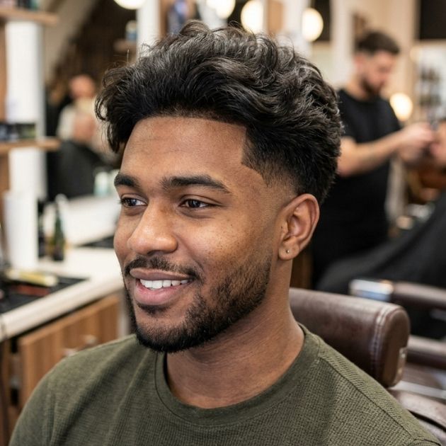 Mid Taper Fade Fluffy Hair