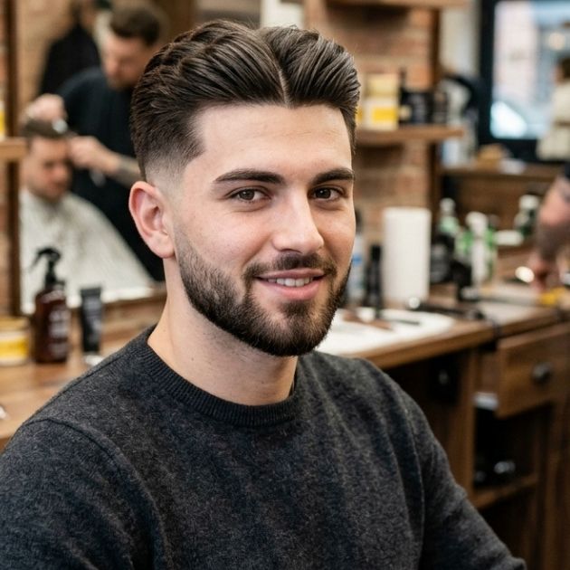 Mid Taper Fade Middle Part