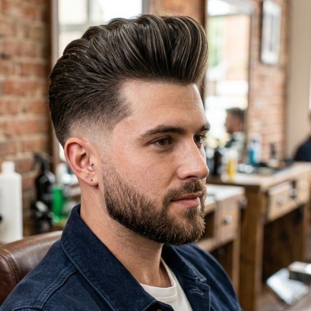 Mid Taper Fade Pompadour