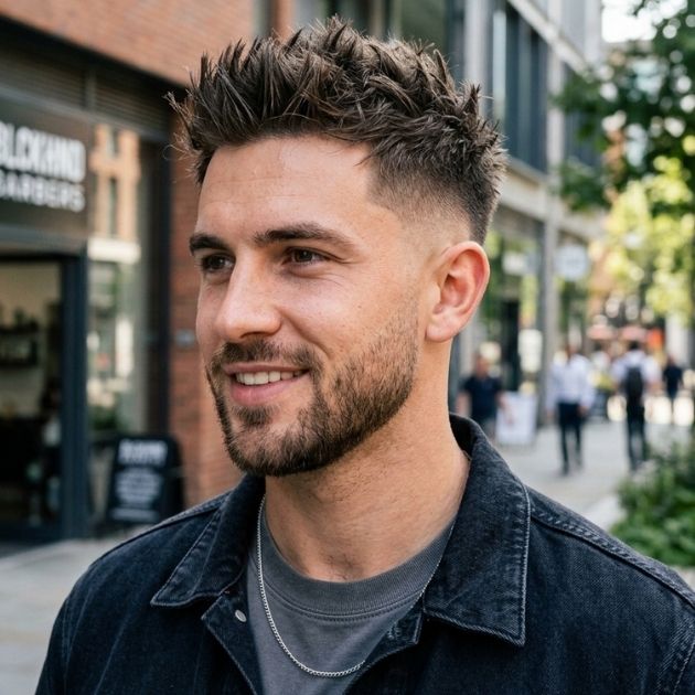 Mid Taper Fade Spiky Hair
