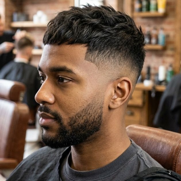 Mid Taper Fade Textured Crop