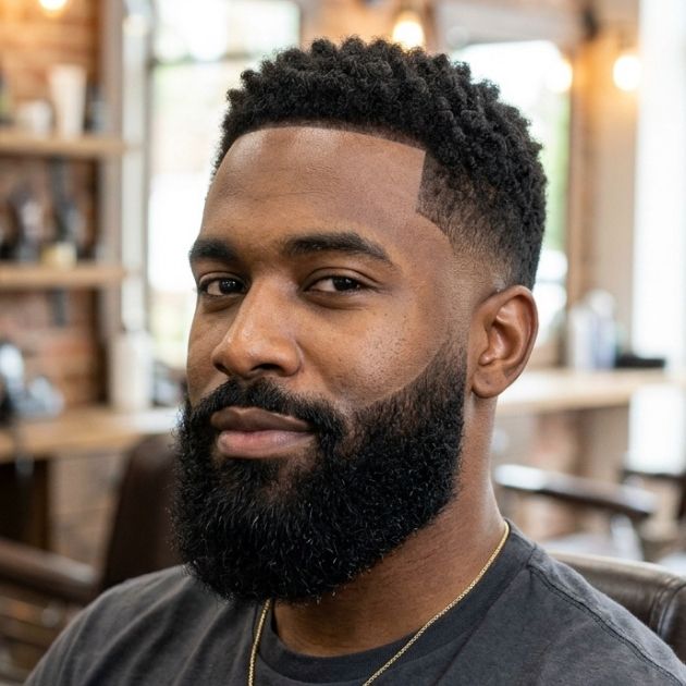Mid Taper Fade with Full Beard