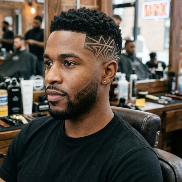 Mid Taper Fade with Full Line-Up and Crisp Edge-Up