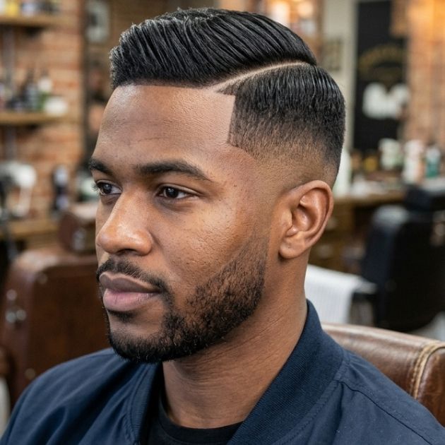 Side Part with Mid Taper Fade