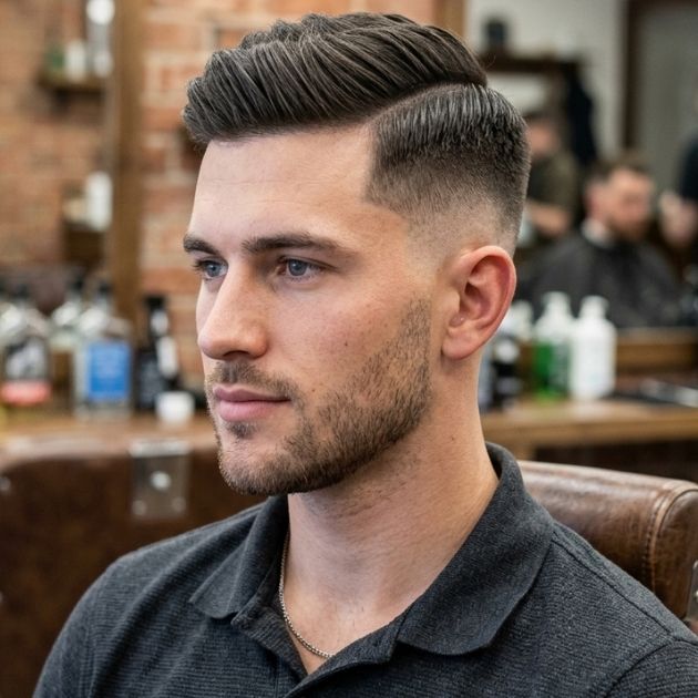 Side Swept Crew Cut Fade