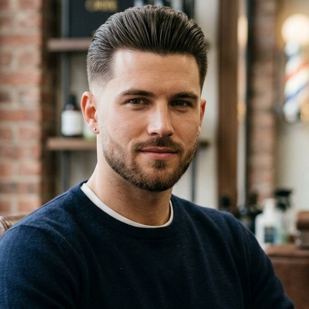 Slick Back with Low Taper Fade