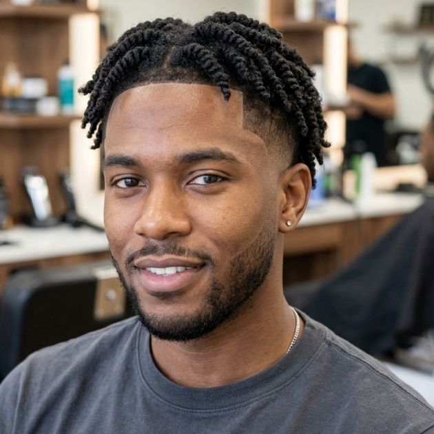Sponge Twists with Mid Taper Fade