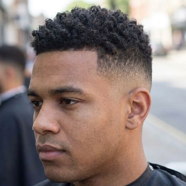 Textured Short Curls with Fade