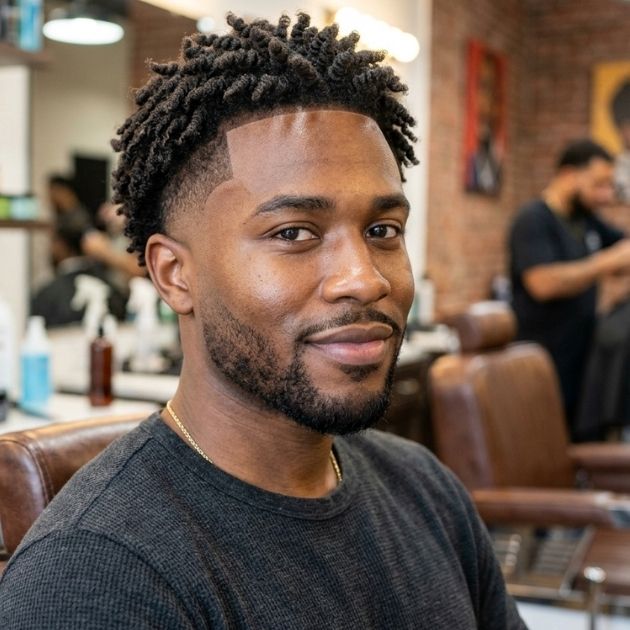 Twist-Out with Mid Taper Fade