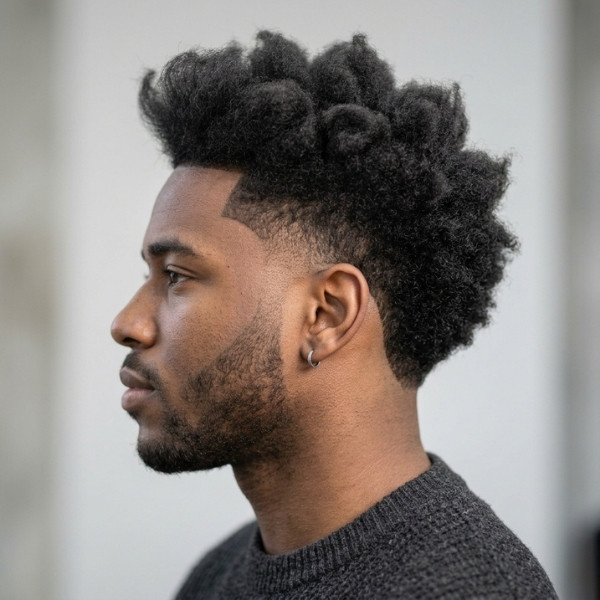  Burst Fade Fluffy Hair