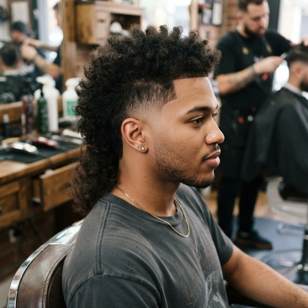 Burst Fade Mohawk Mullet