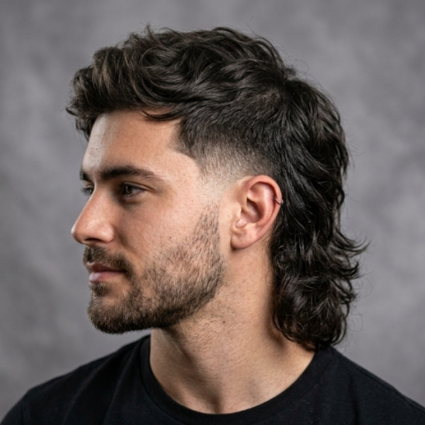 Burst Fade Mullet