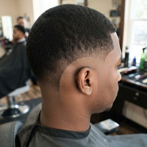 Butch Cut with Burst Fade