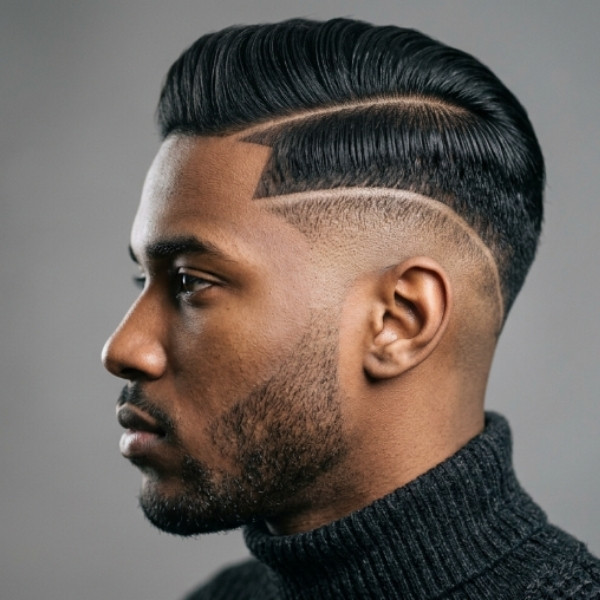Comb Over Burst Fade Undercut