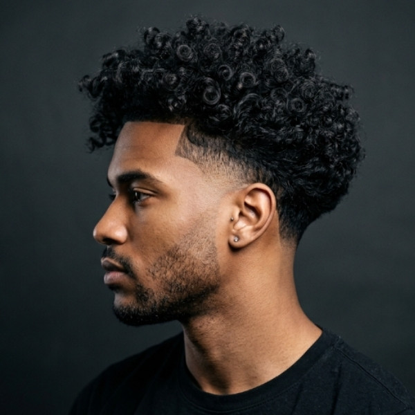 Curly Burst Fade Undercut