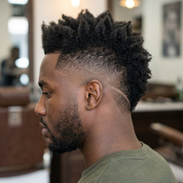 Faux Hawk Burst Fade