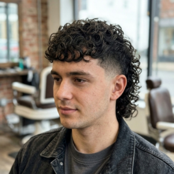 French Crop Mullet for Curly Hair