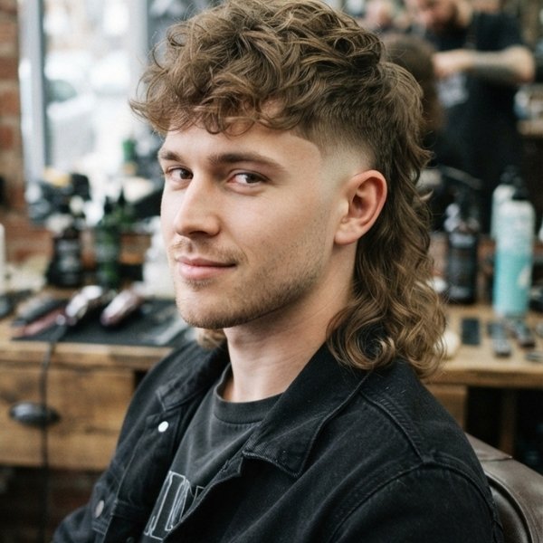 Low Burst Fade Mullet