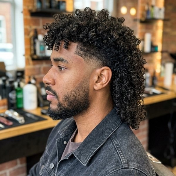 Low Taper Mullet Wavy Hair
