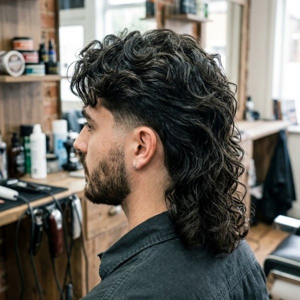 Low Taper Mullet Wavy Hair