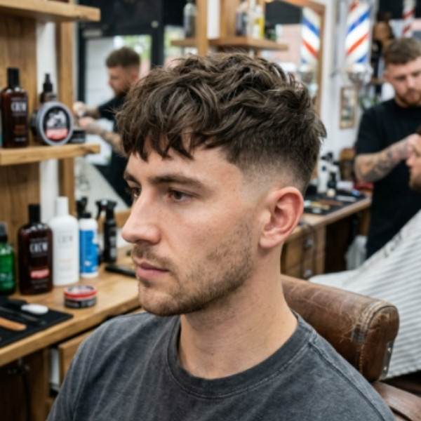 Messy French Crop with Mid Fade