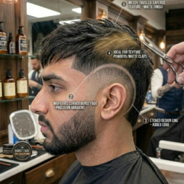 Messy Mid Burst Fade