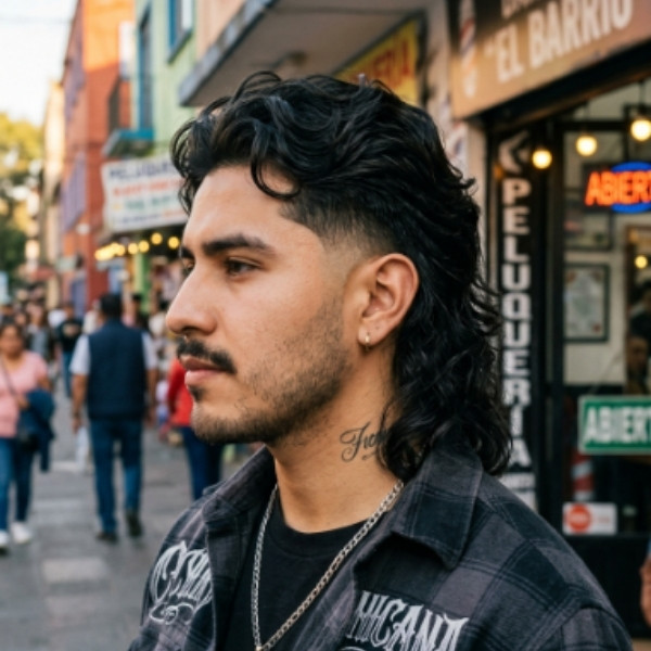 Mexican Burst Fade Mullet