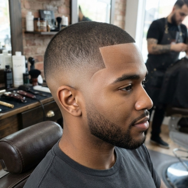 Mid Burst Fade Buzz Cut
