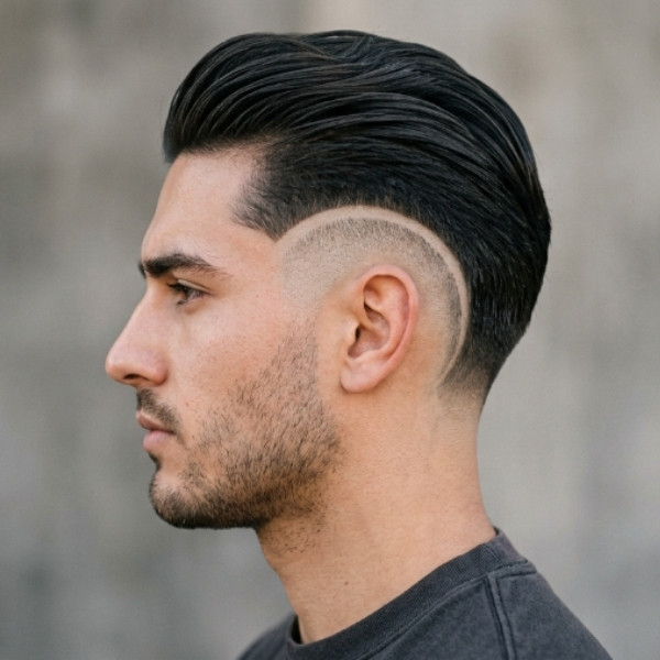 Mid Burst Fade Slick Back