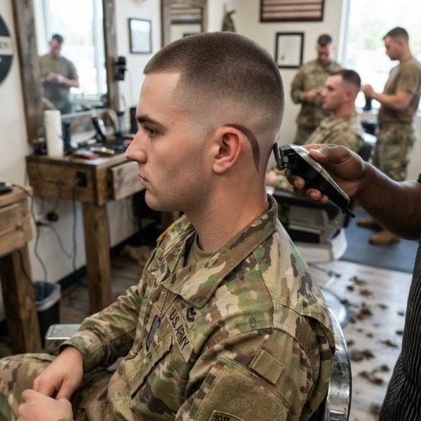 Military Burst Fade Buzz Cut