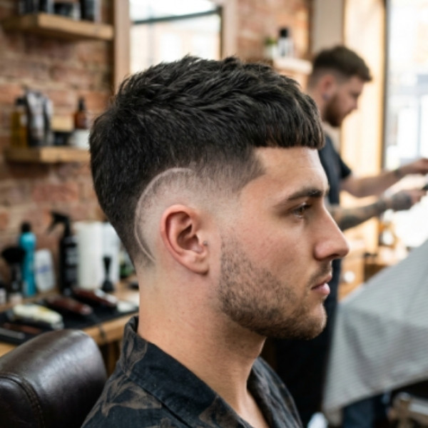 Potongan Rambut French Crop Burst Fade