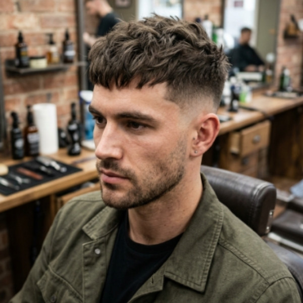 Potongan Rambut French Crop Messy Fade