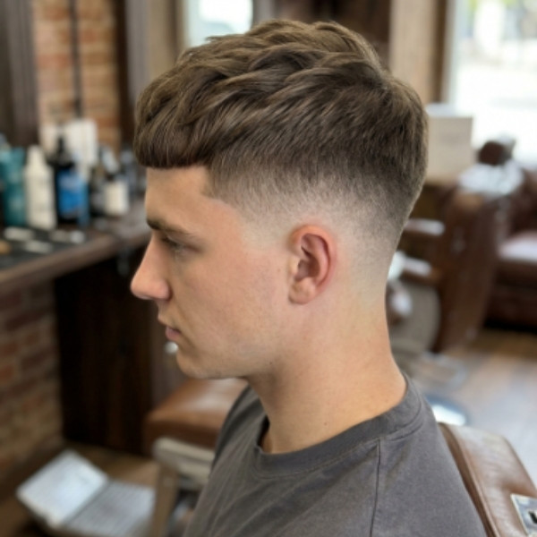 Potongan Rambut French Crop Mid Fade