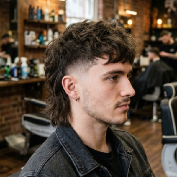 Short Burst Fade Mullet