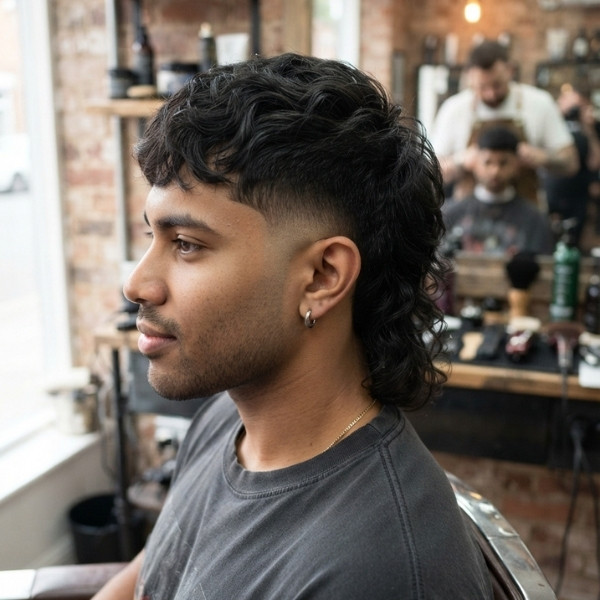 Short Burst Fade Mullet