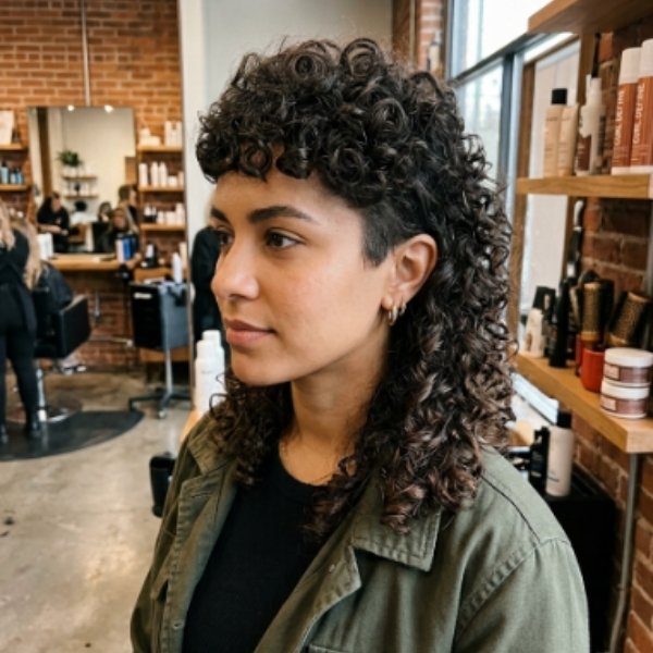 Short Curly Mullet