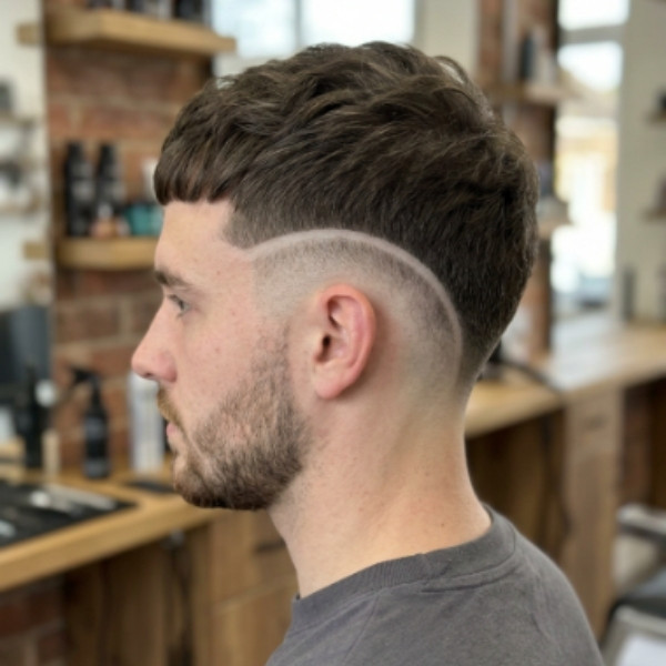  Short Textured French Crop with Burst Fade